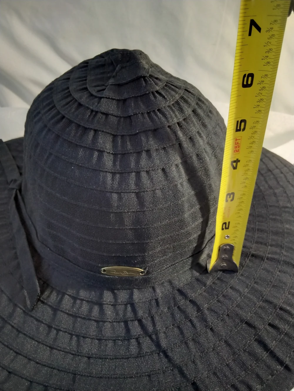 Panama Jack Black Wide-Brim Sun Hat with Decorative Band